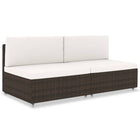 Two-seater sectional poly rattan brown