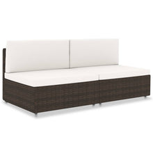 Tweezitsbank sectioneel poly rattan bruin