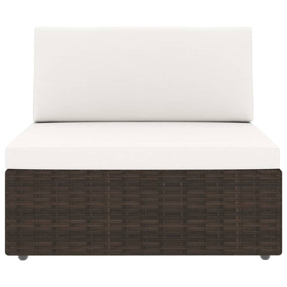 Tweezitsbank sectioneel poly rattan bruin