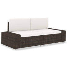 Tweezitsbank sectioneel poly rattan bruin