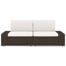 Tweezitsbank sectioneel poly rattan bruin