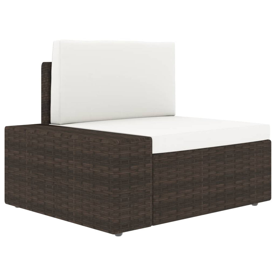 Tweezitsbank sectioneel poly rattan bruin