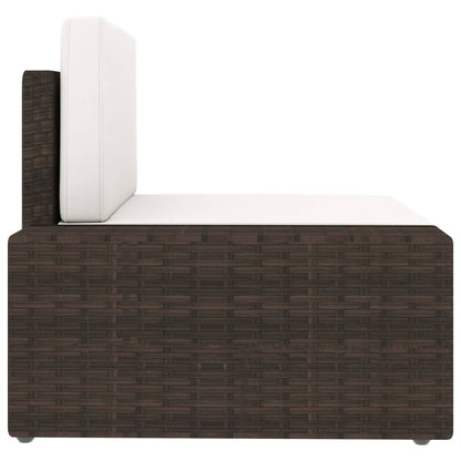 Tweezitsbank sectioneel poly rattan bruin