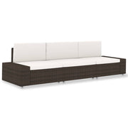 Modulaire tuinbank poly rattan bruin