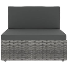 Middenbank sectioneel poly rattan grijs