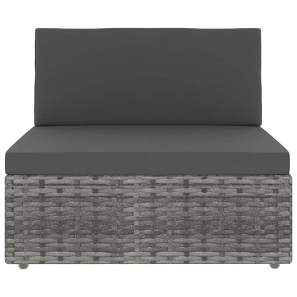 Middenbank sectioneel poly rattan grijs