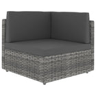 Hoekbank poly rattan grijs 65x65x52 cm