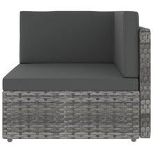 Hoekbank sectioneel poly rattan grijs