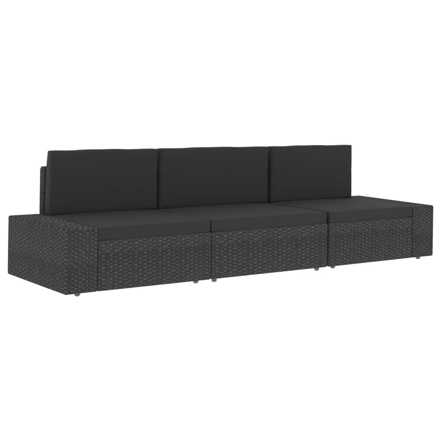 Hoekbank sectioneel poly rattan grijs