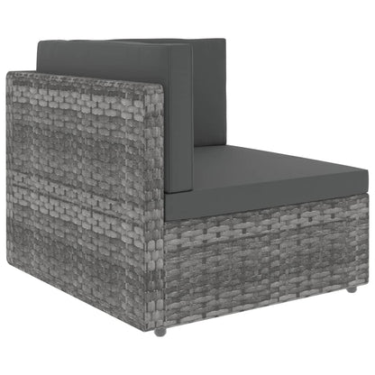 Hoekbank sectioneel poly rattan grijs