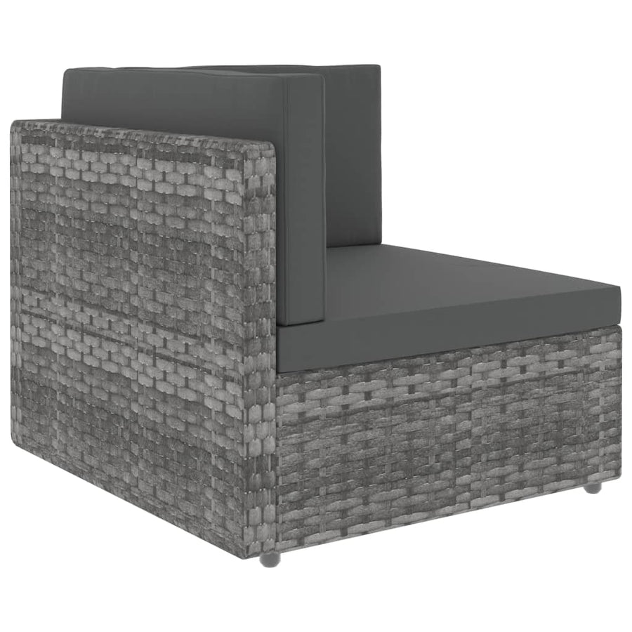 Hoekbank sectioneel poly rattan grijs