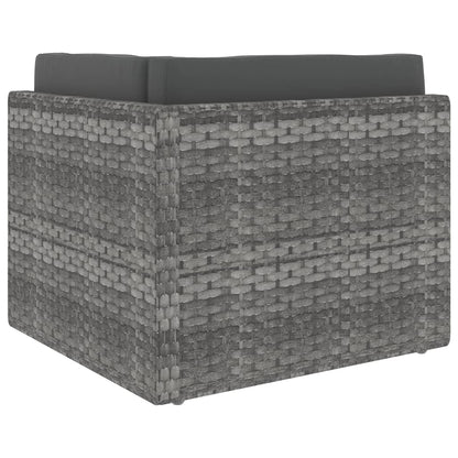 Hoekbank sectioneel poly rattan grijs
