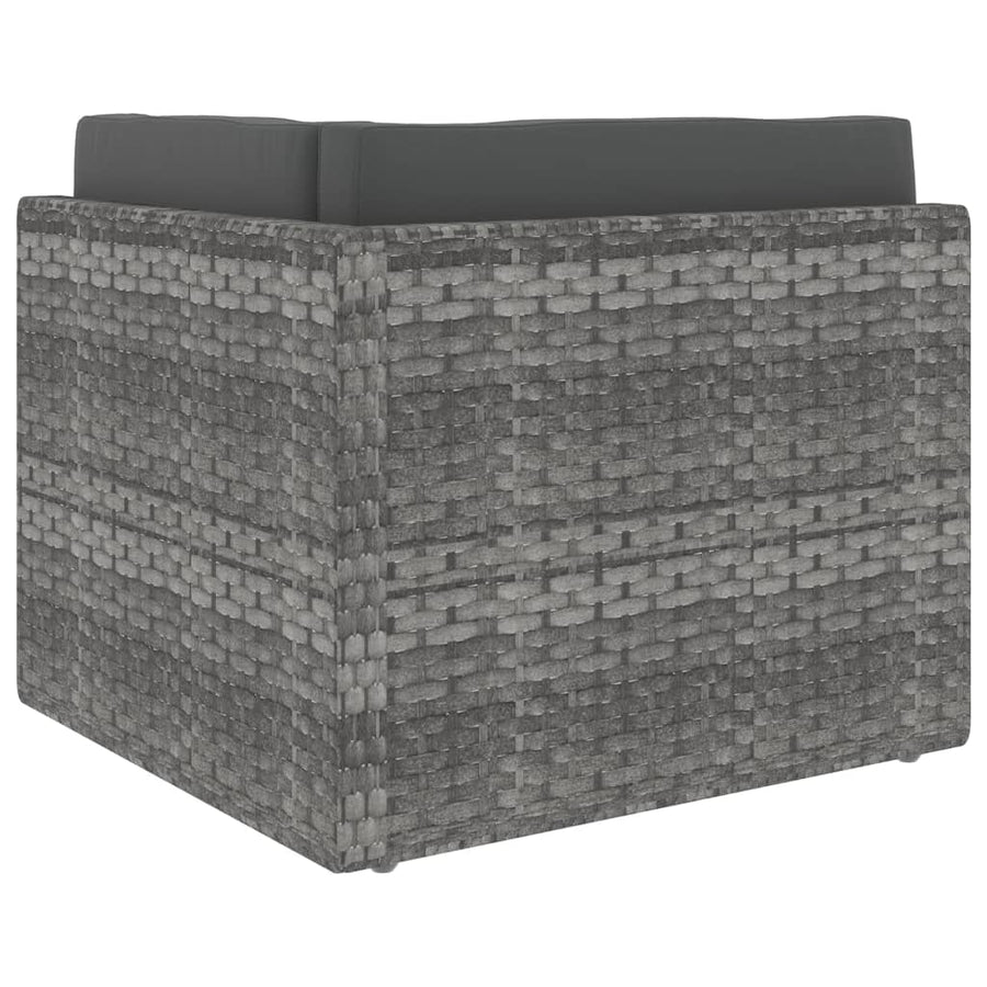 Hoekbank sectioneel poly rattan grijs
