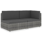 Modulaire tuinbank poly rattan grijs 58.5x65.5x52 cm