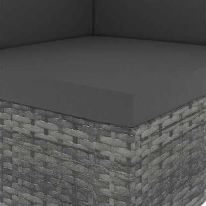 Tweezitsbank sectioneel poly rattan grijs