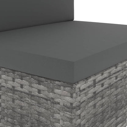 Tweezitsbank sectioneel poly rattan grijs
