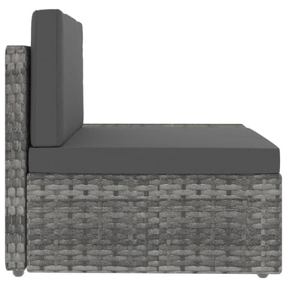 Tweezitsbank Sectioneel Poly Rattan Grijs Hoekbank (linkerarmleuning) + hoekbank (rechterarmleuning)