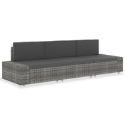Modulaire tuinbank poly rattan grijs