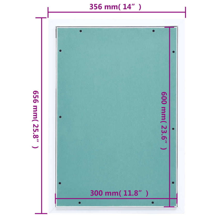 Toegangspaneel met aluminium frame en gipsplaat 300x600 mm 300 x 600 mm