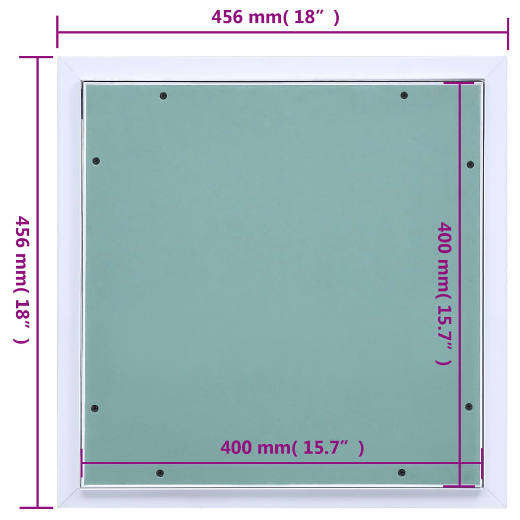 Toegangspaneel met aluminium frame en gipsplaat 400x400 mm 400 x 400 mm