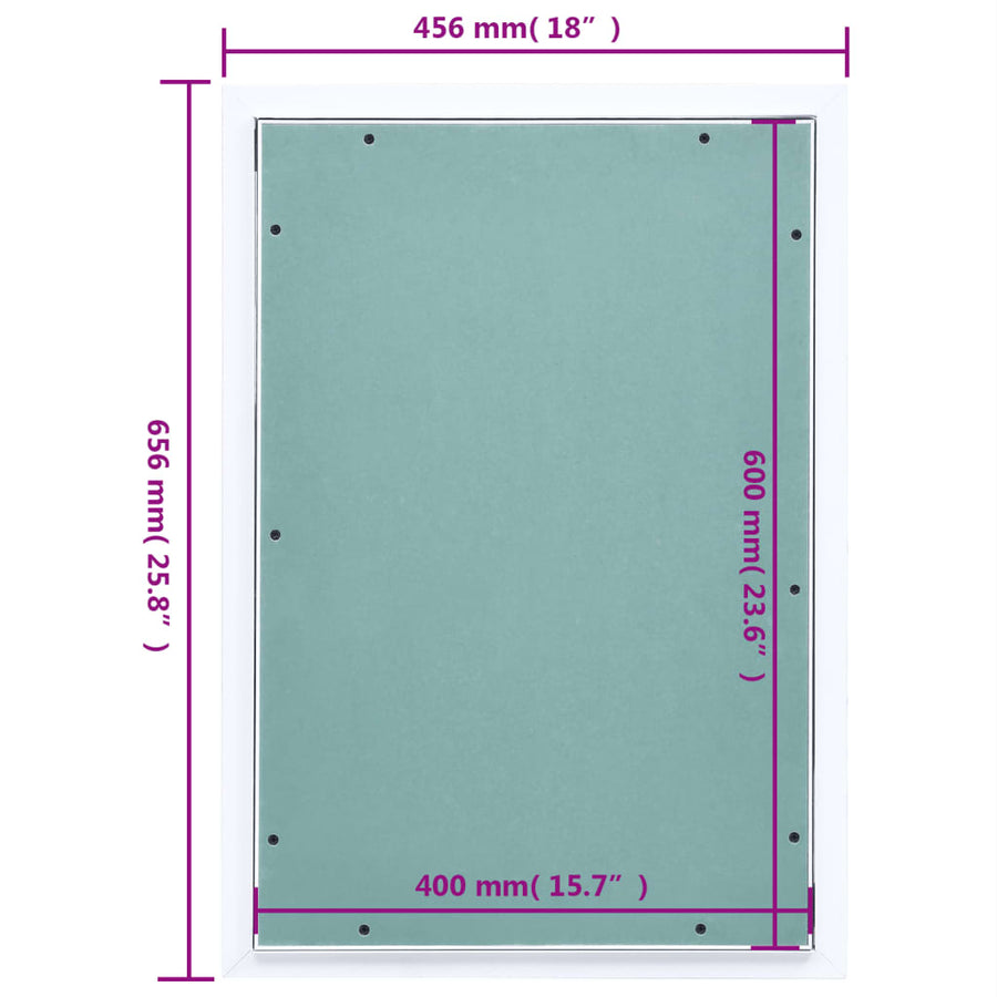 Toegangspaneel met aluminium frame en gipsplaat 400x600 mm 400 x 600 mm
