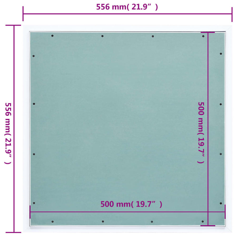 Toegangspaneel met aluminium frame en gipsplaat 500x500 mm 500 x 500 mm