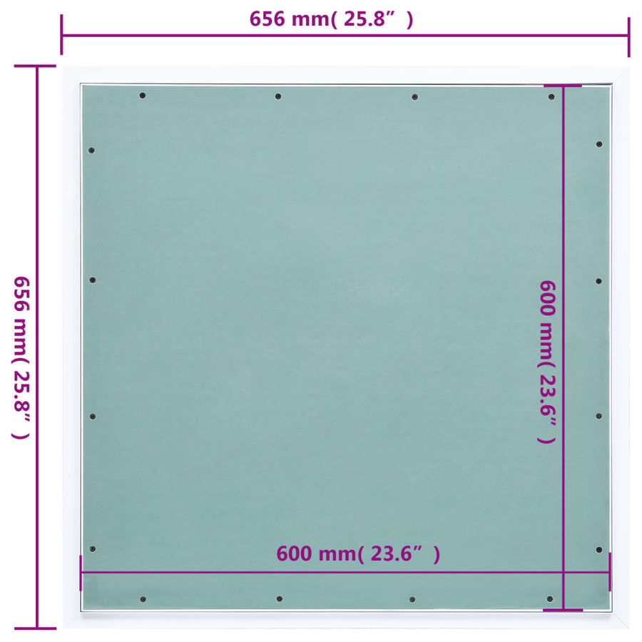 Toegangspaneel met aluminium frame en gipsplaat 600x600 mm 600 x 600 mm