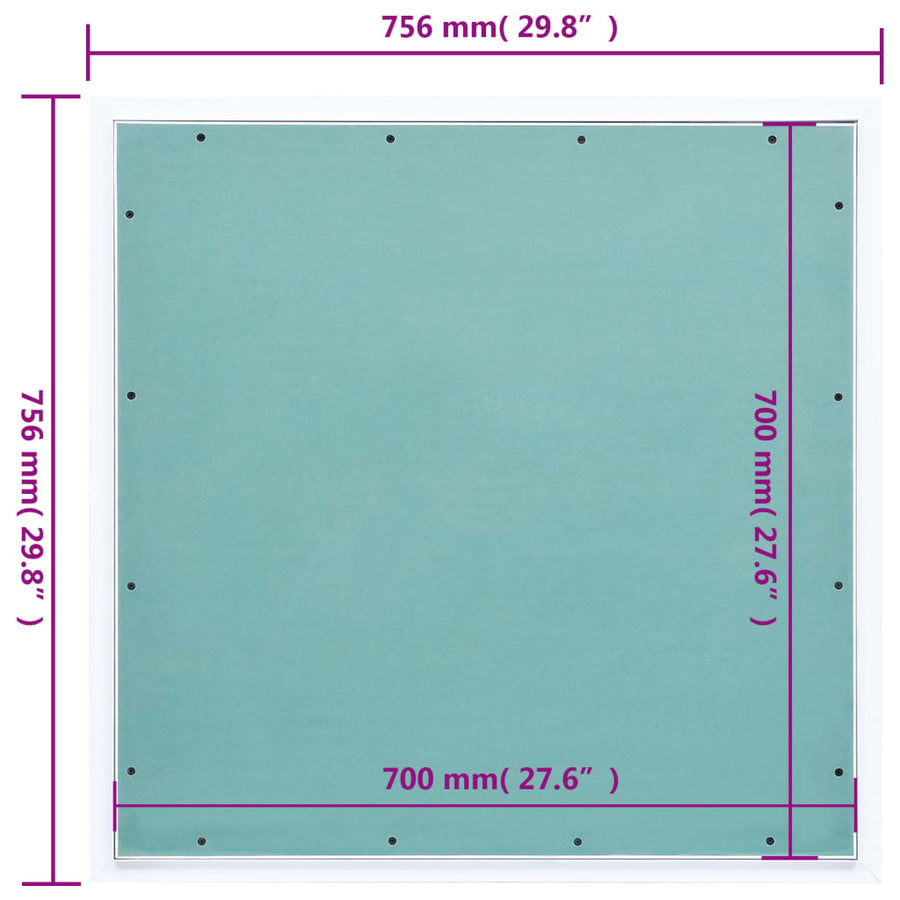 Toegangspaneel met aluminium frame en gipsplaat 700x700 mm 700 x 700 mm