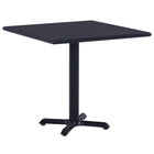 Tuintafel 80x80x75 cm kunststofhout metaal zwart