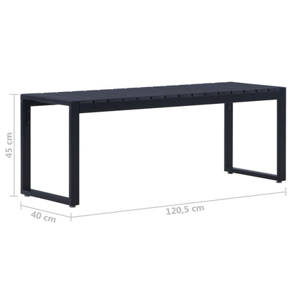 Tuinbank 20,5 Cm Ps-Plaat Zwart 120.5 x 40 x 45 cm