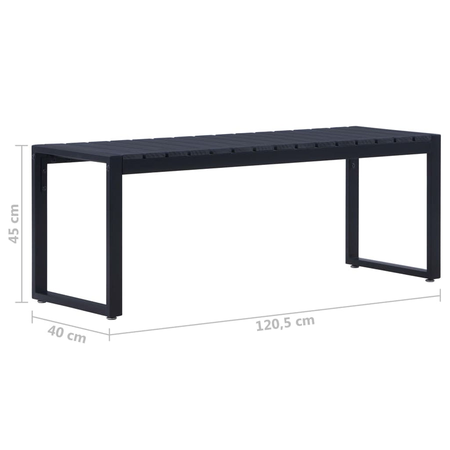 Tuinbank 20,5 Cm Ps-Plaat Zwart 120.5 x 40 x 45 cm
