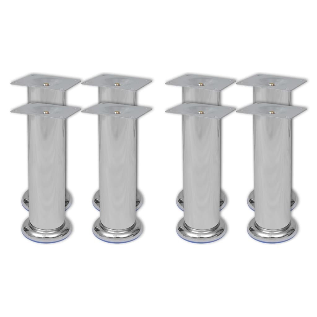 Bankpoten 8 St Rond 180 Mm Chroomkleurig