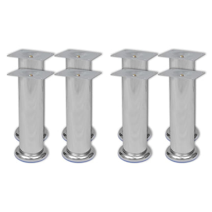 Bankpoten 8 St Rond 180 Mm Chroomkleurig