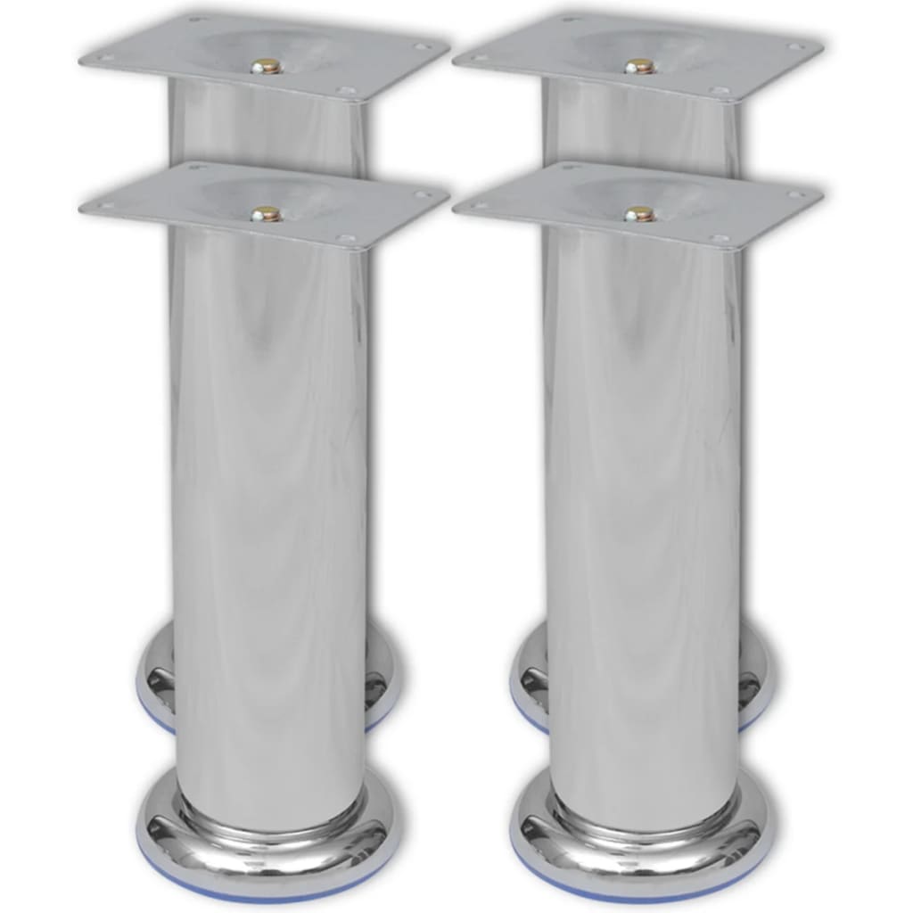 Bankpoten 8 St Rond 180 Mm Chroomkleurig