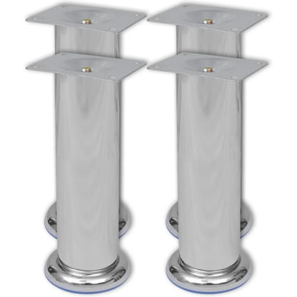 Bankpoten 8 St Rond 180 Mm Chroomkleurig