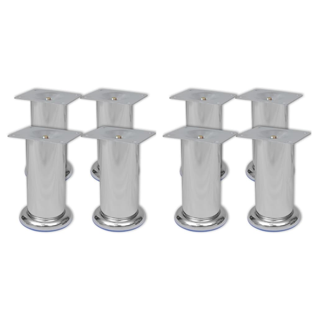 Bankpoten 8 St Rond 120 Mm Chroomkleurig