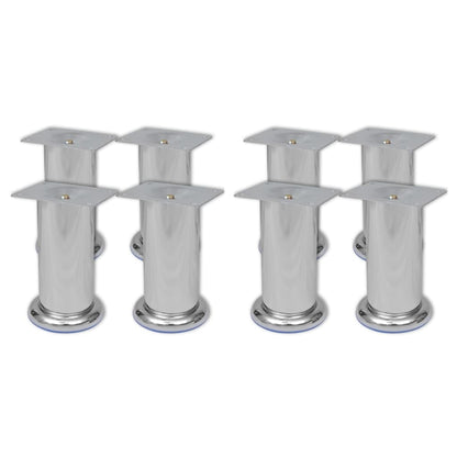 Bankpoten 8 St Rond 120 Mm Chroomkleurig