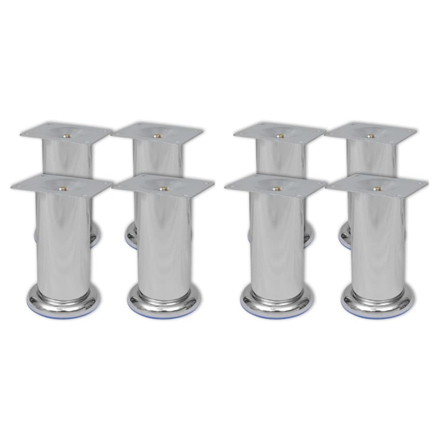 Bankpoten 8 St Rond 120 Mm Chroomkleurig