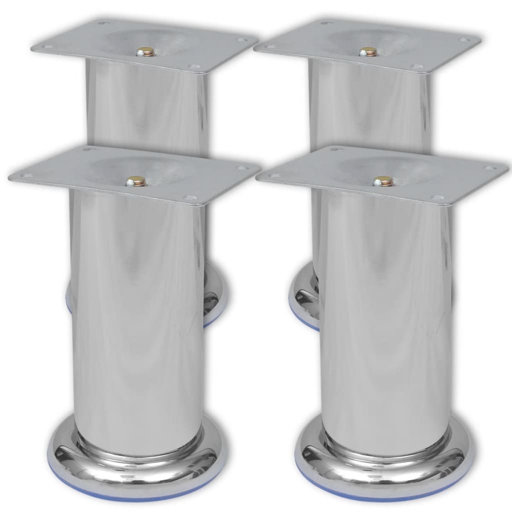 Bankpoten 8 St Rond 120 Mm Chroomkleurig