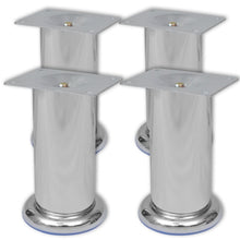 Bankpoten 8 St Rond 120 Mm Chroomkleurig