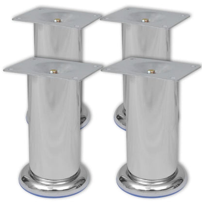 Bankpoten 8 St Rond 120 Mm Chroomkleurig