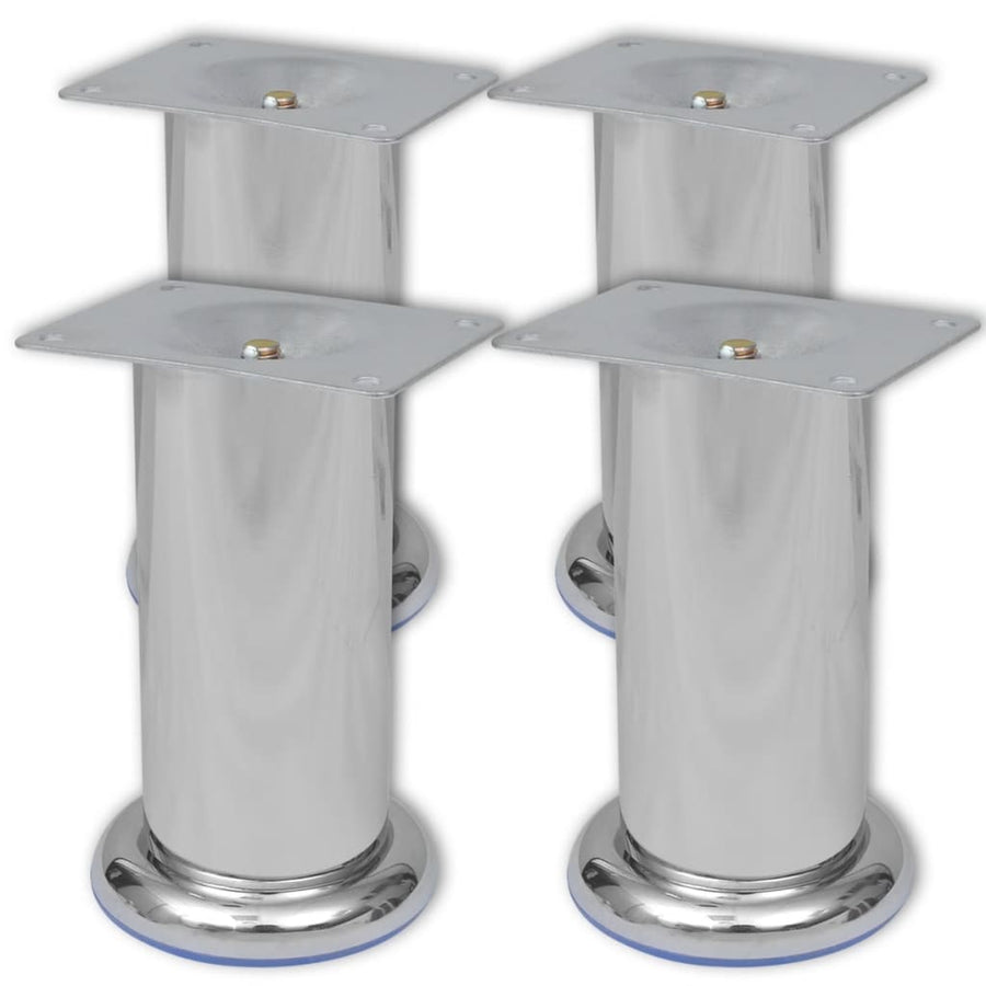 Bankpoten 8 St Rond 120 Mm Chroomkleurig