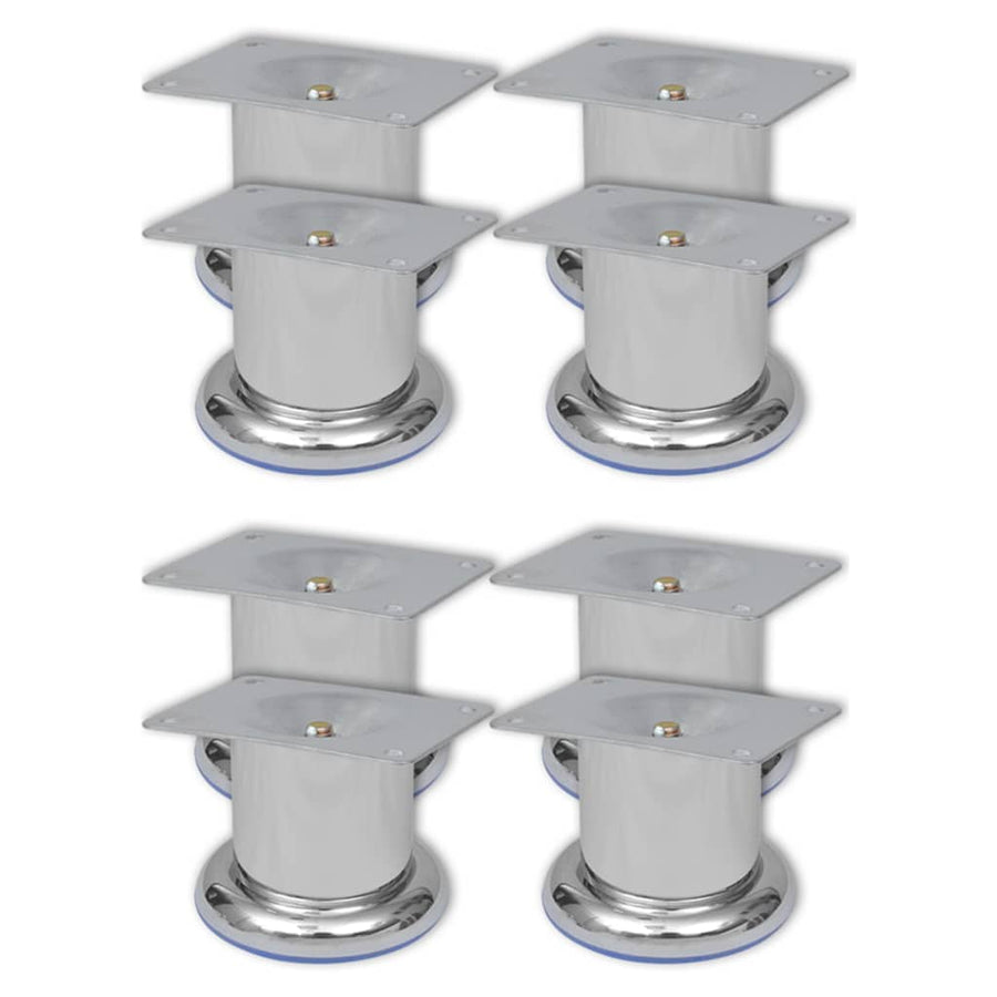 Bankpoten 8 St Rond 60 Mm Chroomkleurig