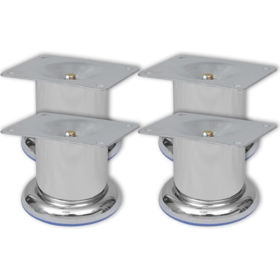 Bankpoten 8 St Rond 60 Mm Chroomkleurig