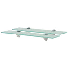 Zwevende schappen 2 st 50x10 cm glas