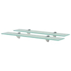 Zwevende schappen glas 60x10 cm 8 mm set van 2