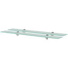Zwevende schappen 2 st 80x10 cm glas