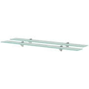 Zwevende schappen 2 st 90x10 cm glas
