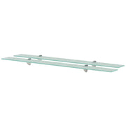 Zwevende schappen 2 st 100x10 cm glas