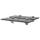 Zwevende schappen 2 st 30x10 cm 8 mm glas zwart